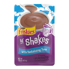 Friskies Lil' Shakes Tantalizing Tuna sachet face avant, apporte un nappage savoureux