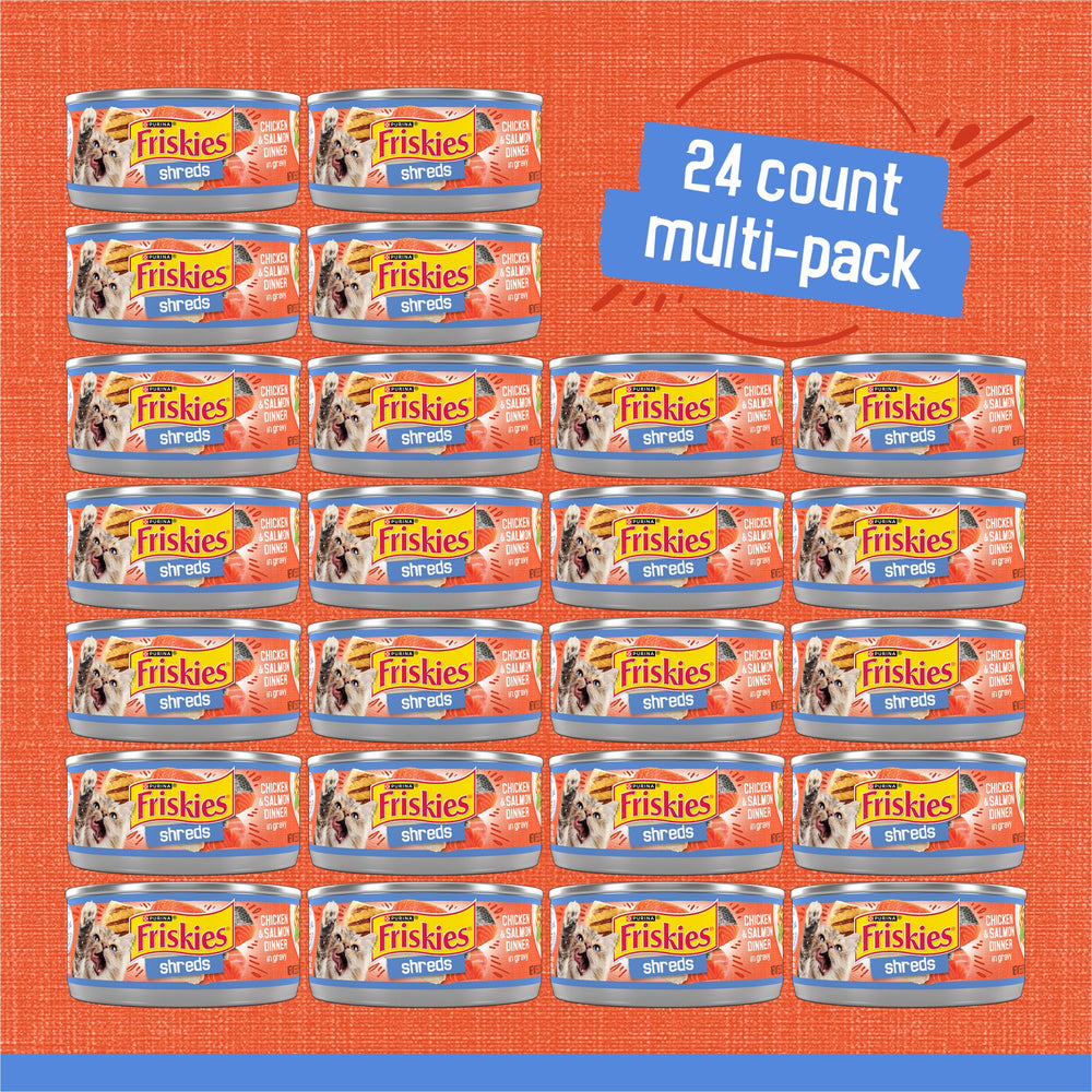 Friskies pack de 24 boîtes présenté pour stockage pratique et disponibilité prolongée