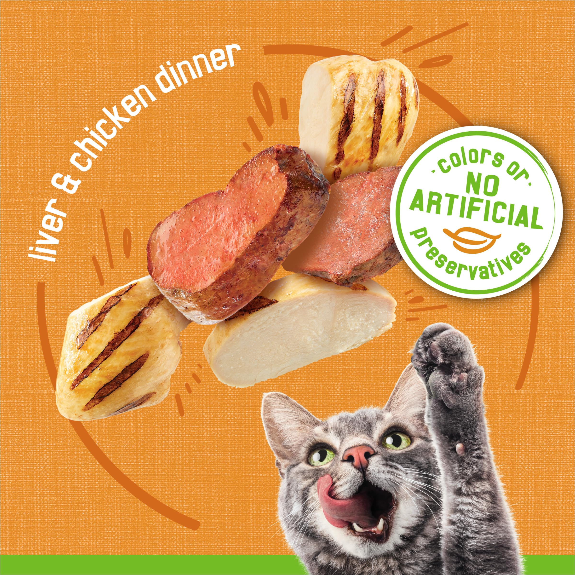 Purina Friskies boîte à l'échelle avec une main, illustration de la taille réelle