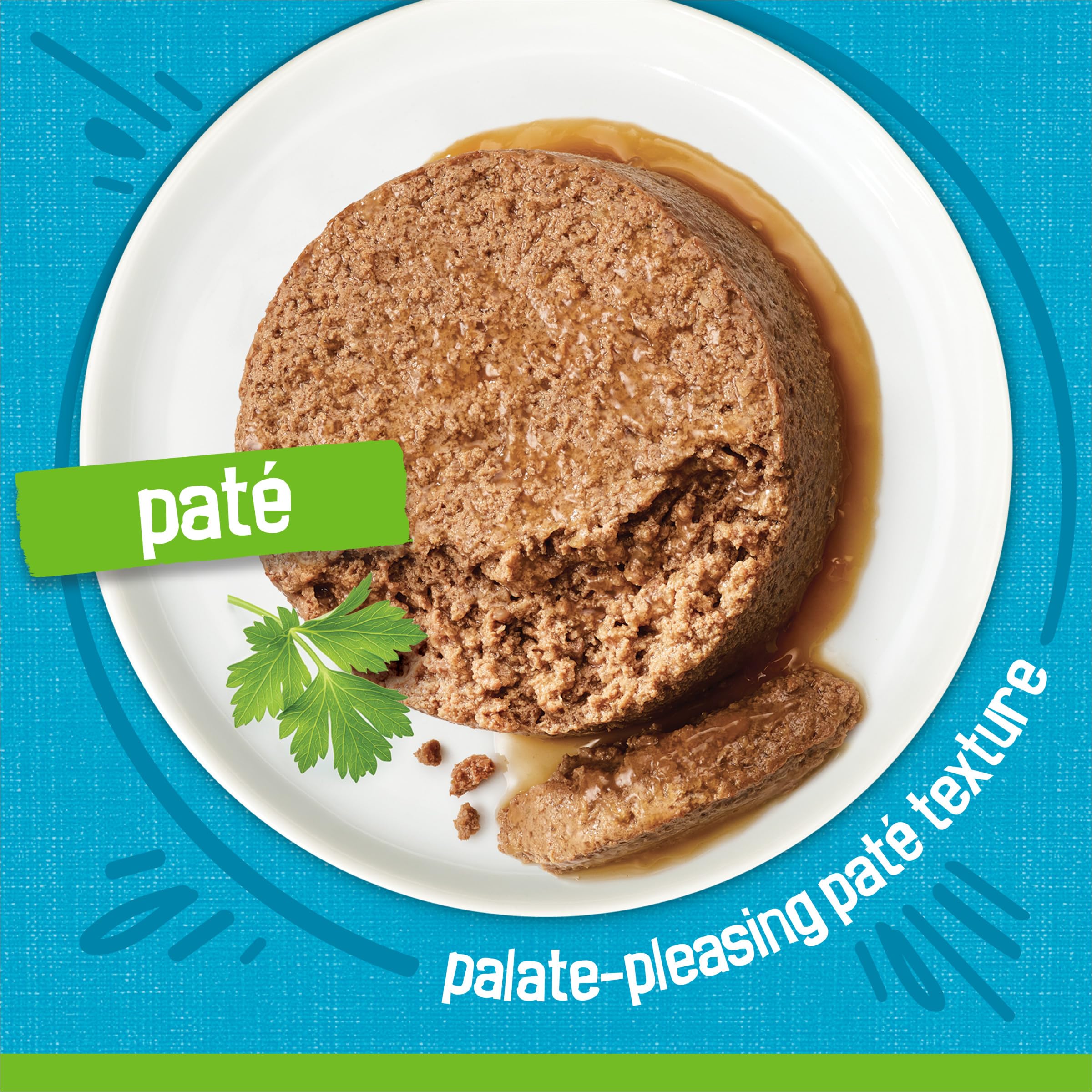 Friskies gros plan sur la texture onctueuse du pâté, appétence renforcée