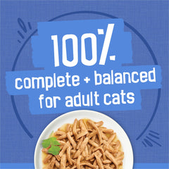 Purina Friskies portion servie dans bol mixée avec croquettes, repas complet
