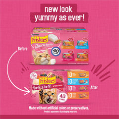 Purina Friskies gros plan sur morceaux réels offrant appétence et texture