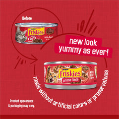 Friskies assortiment de boîtes illustrant quantité et économie