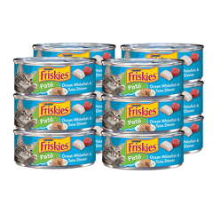 Friskies boîte face avant montrant la saveur poisson et attraction d'odeur