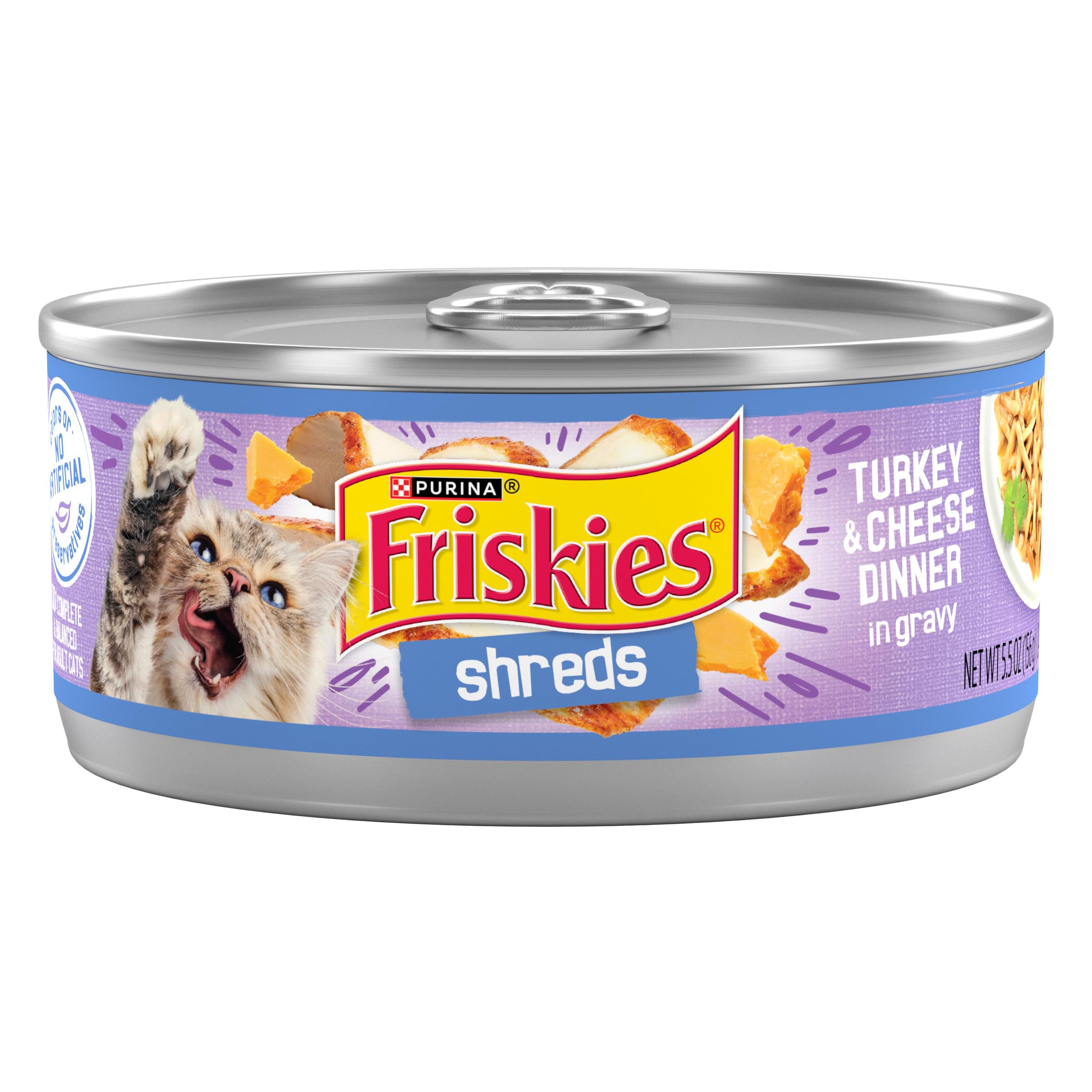 Friskies Purina boîte face montrant l'emballage pratique et l'appétit stimulé