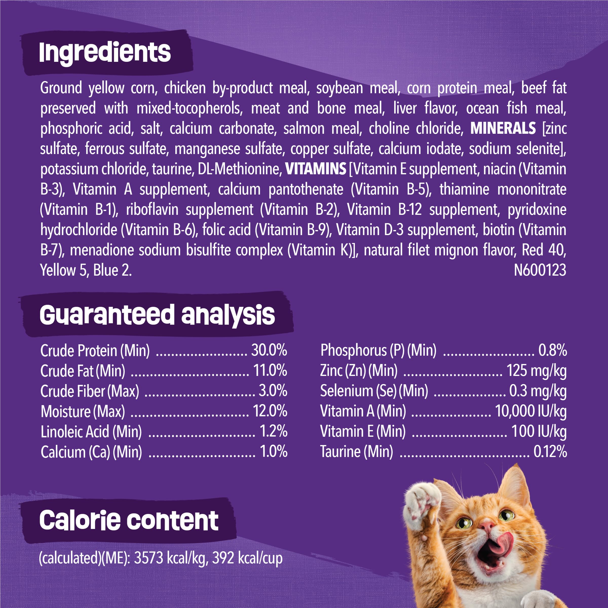 Friskies Purina chat qui mange dans une assiette illustrant acceptation et appétence