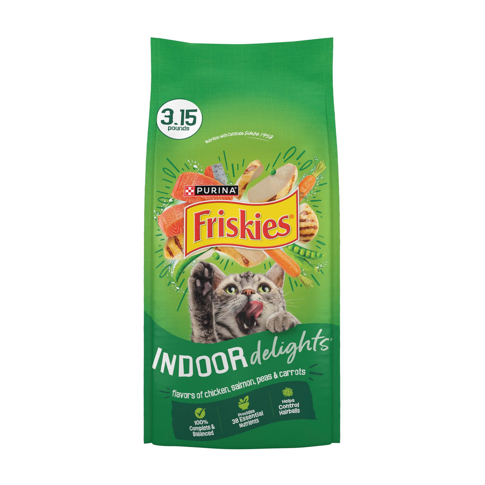 Friskies Purina emballage avant montrant la recette et bénéfice appétence