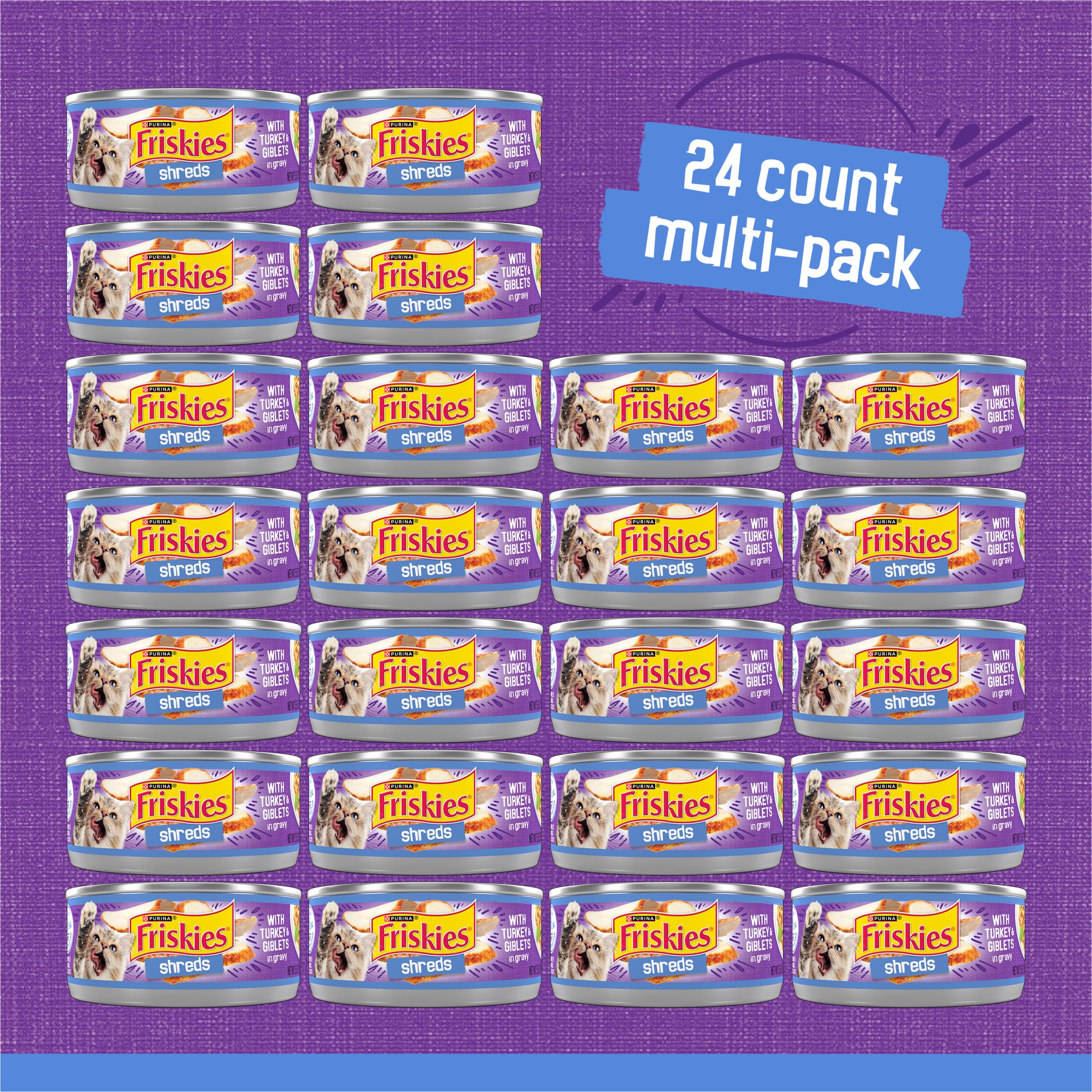 Friskies Purina lot de 24 boîtes empilées, idéal pour foyers nombreux et gain pratique