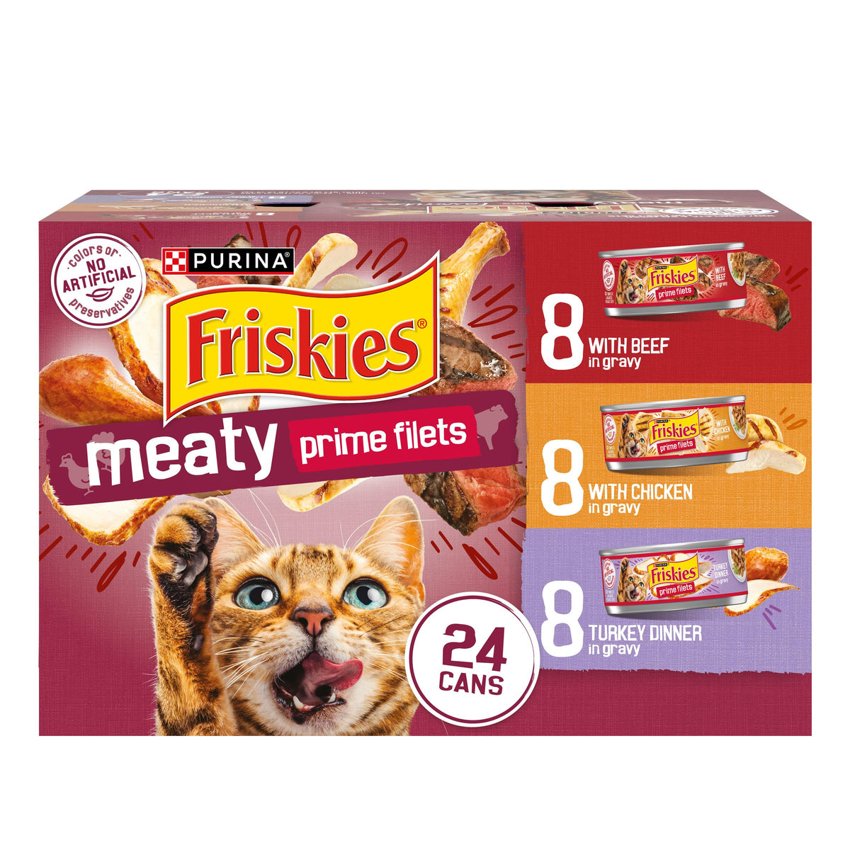 Purina Friskies pack de boîtes devant pour stockage pratique