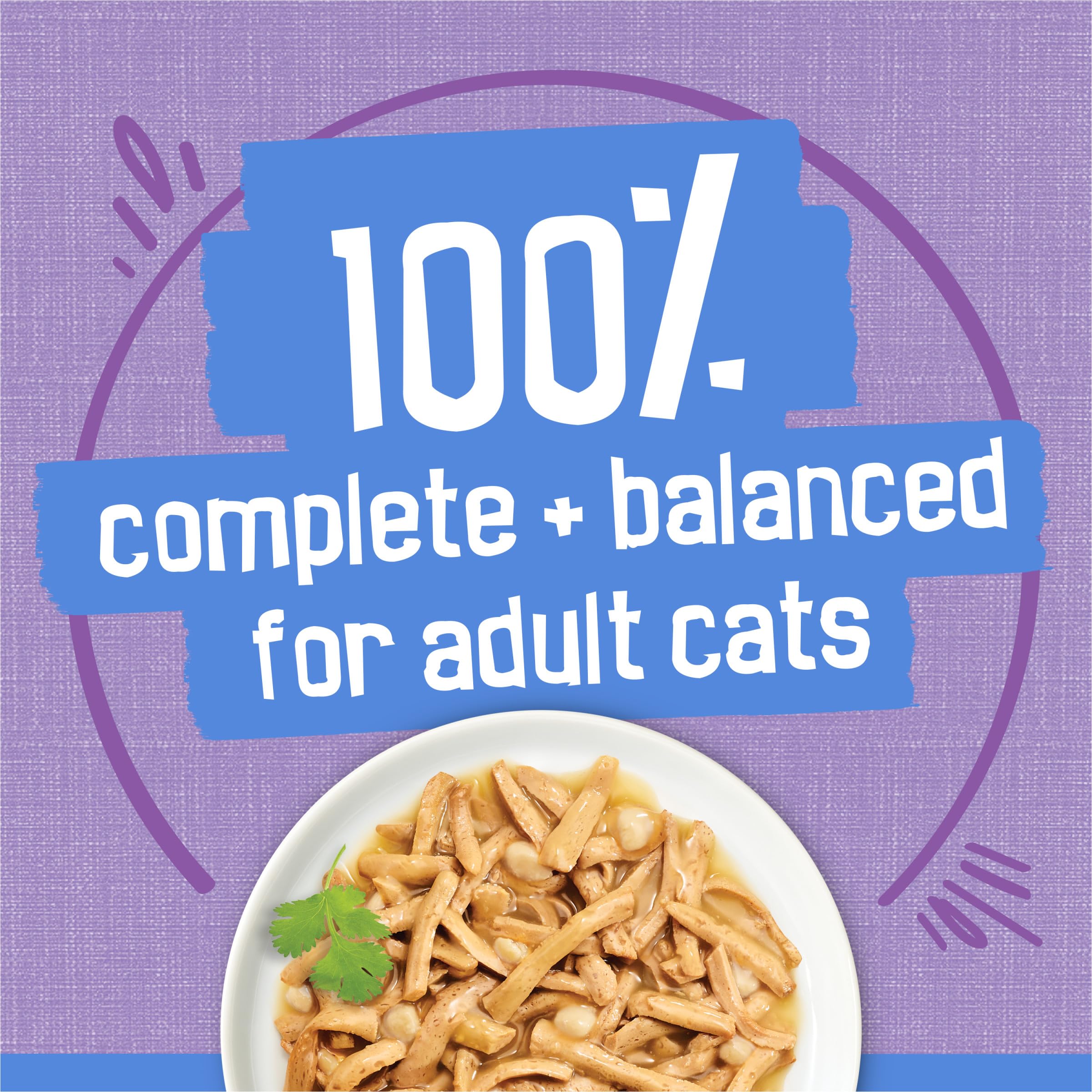 Friskies Purina étiquette nutritionnelle mettant en avant la recette complète