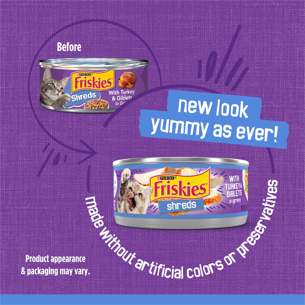 Friskies Purina gros plan sur la texture des fines lamelles et gravy, stimule l'appétence