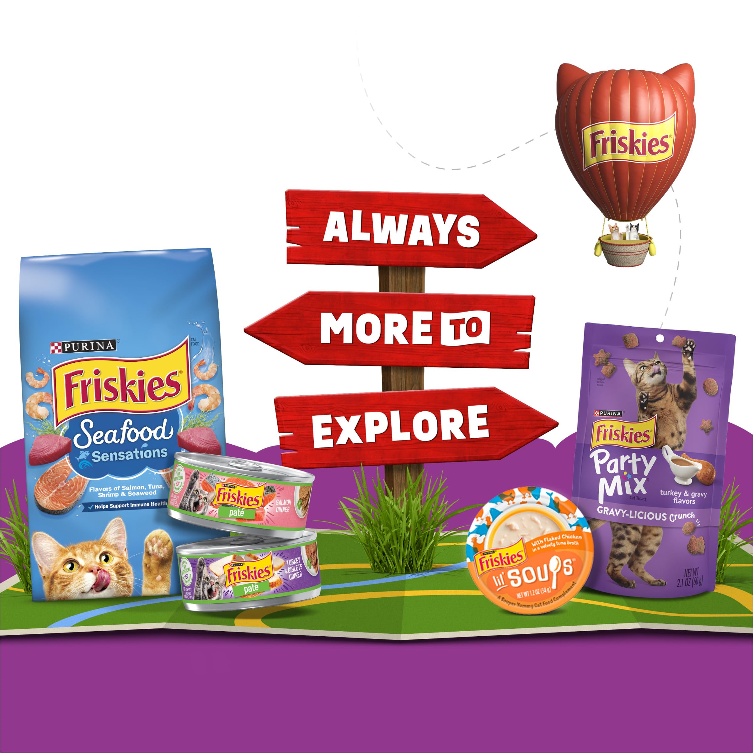 Friskies Purina scène de cuisine montrant produit intégré à routine repas