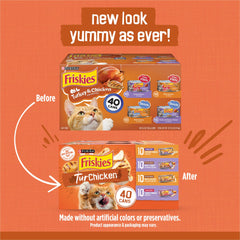 Friskies gros plan sur morceaux et sauce, texture qui stimule l'appétit