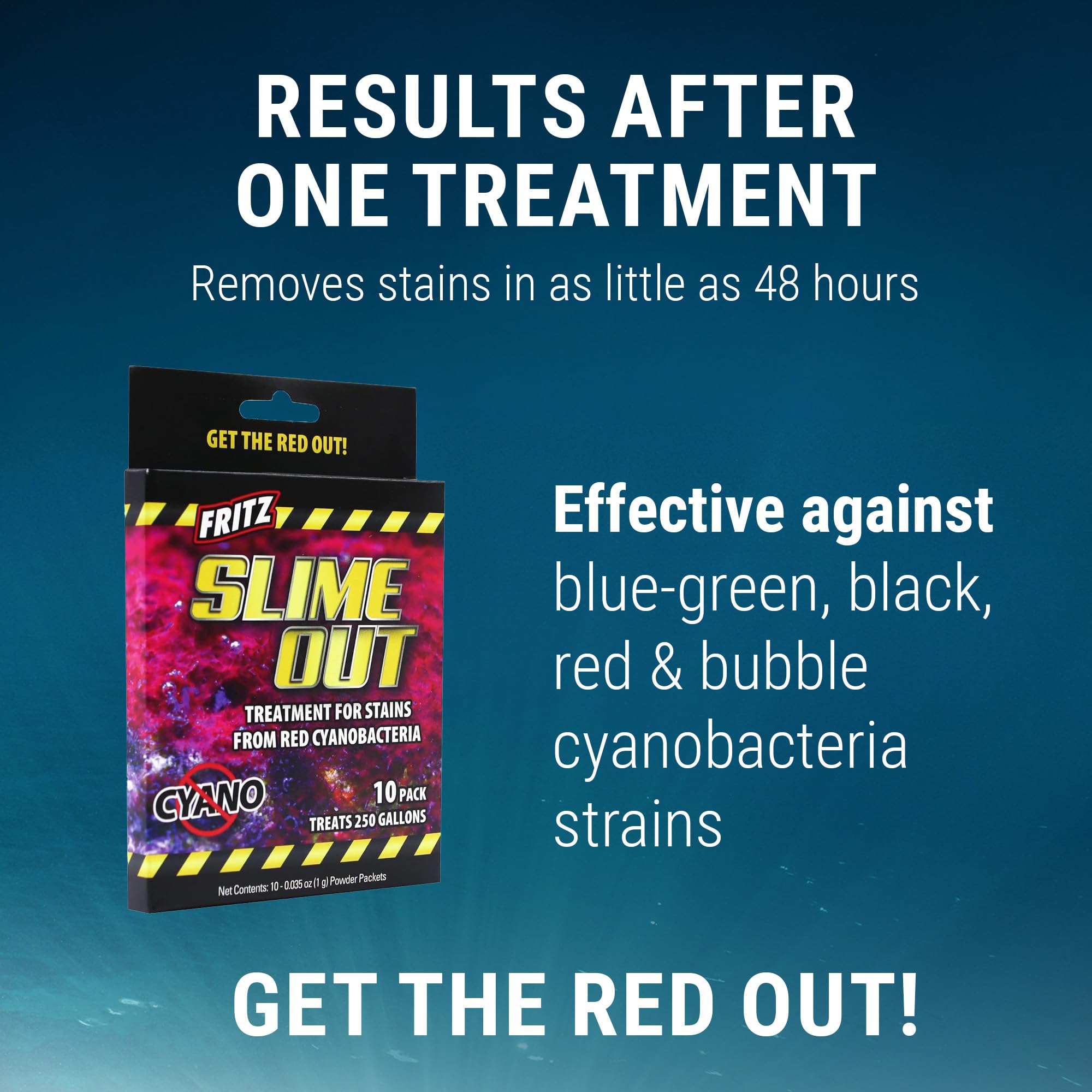 Fritz Aquatics comprimé en place dans aquarium montrant action locale