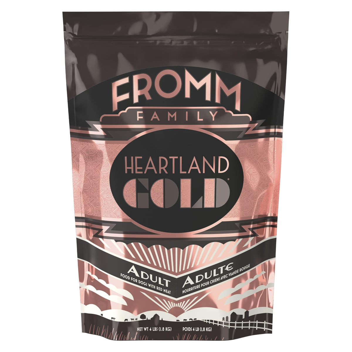 Fromm packaging avant montrant le sac et bénéfice qualité familiale