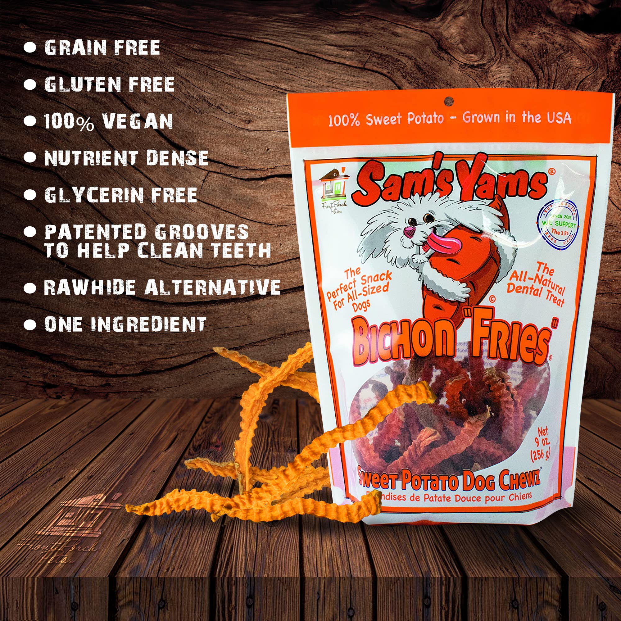 Sam's Yams gros plan texture patate douce séchée bénéfice goût naturel