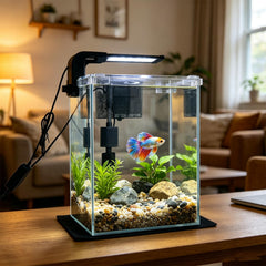 FS&AQ éclairage LED en gros plan mettant en valeur les couleurs des poissons