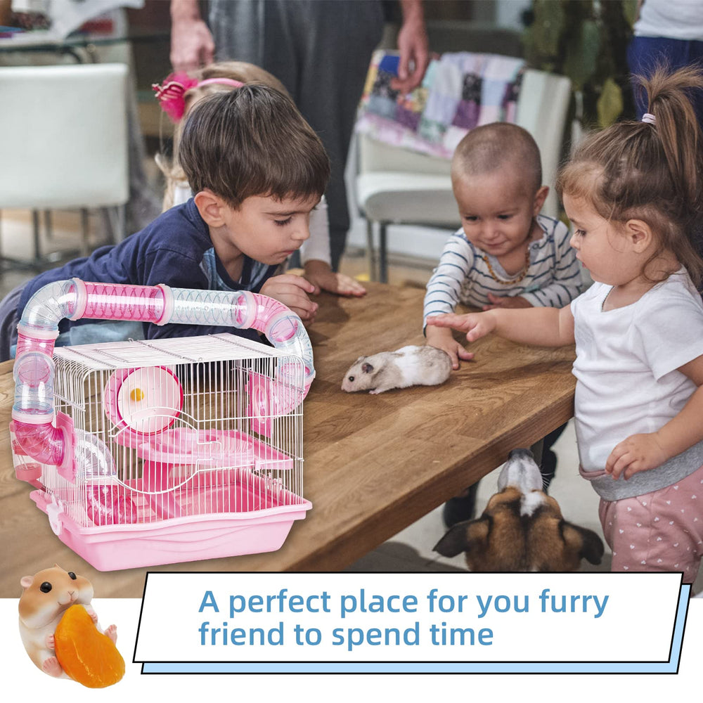 FSBTWOO cage en usage avec hamster favorisant exploration sécurisée