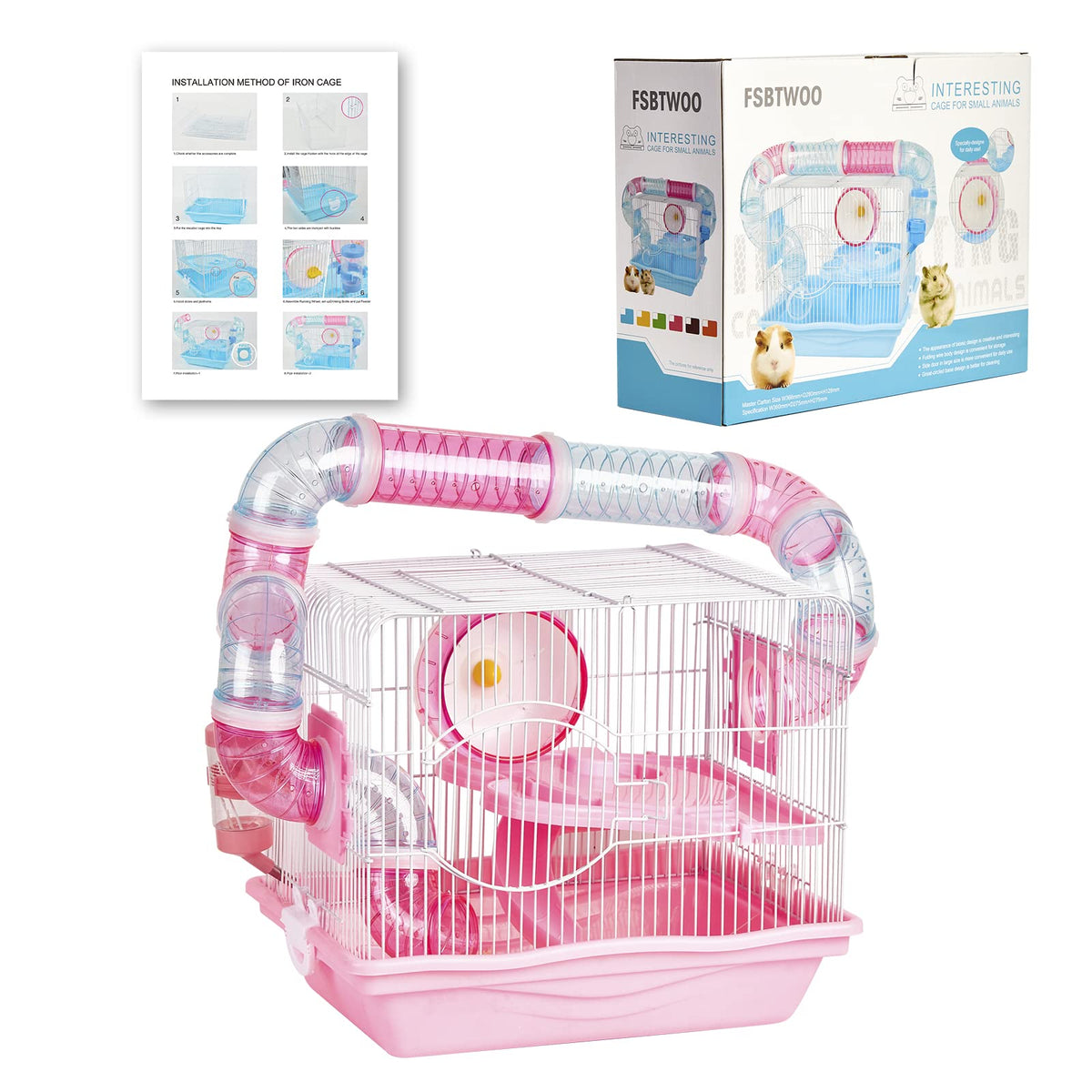 FSBTWOO cage face avant montrant grande porte pour alimentation facile