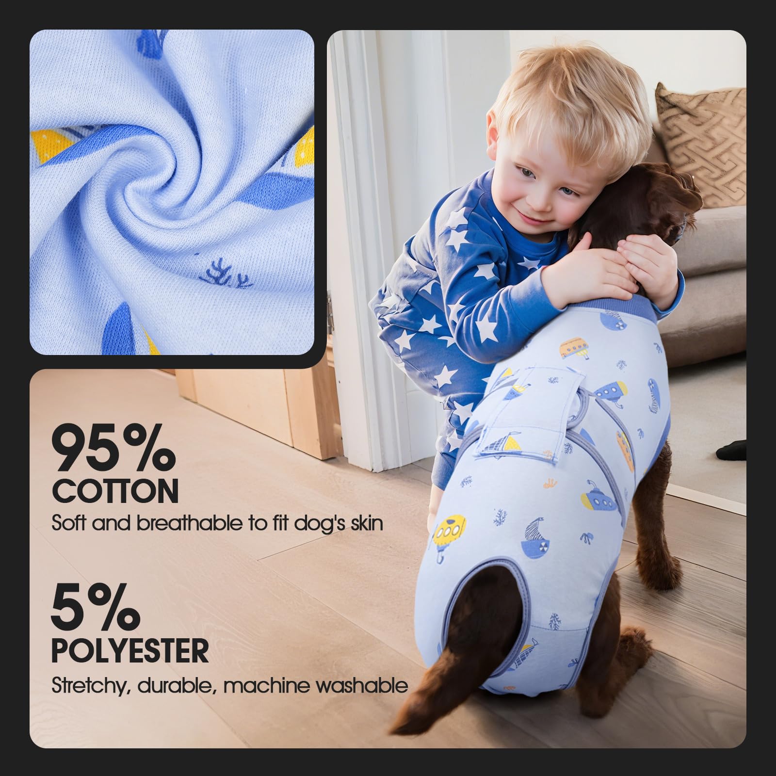 FUAMEY chiot post-opératoire portant la onesie confort et sécurité