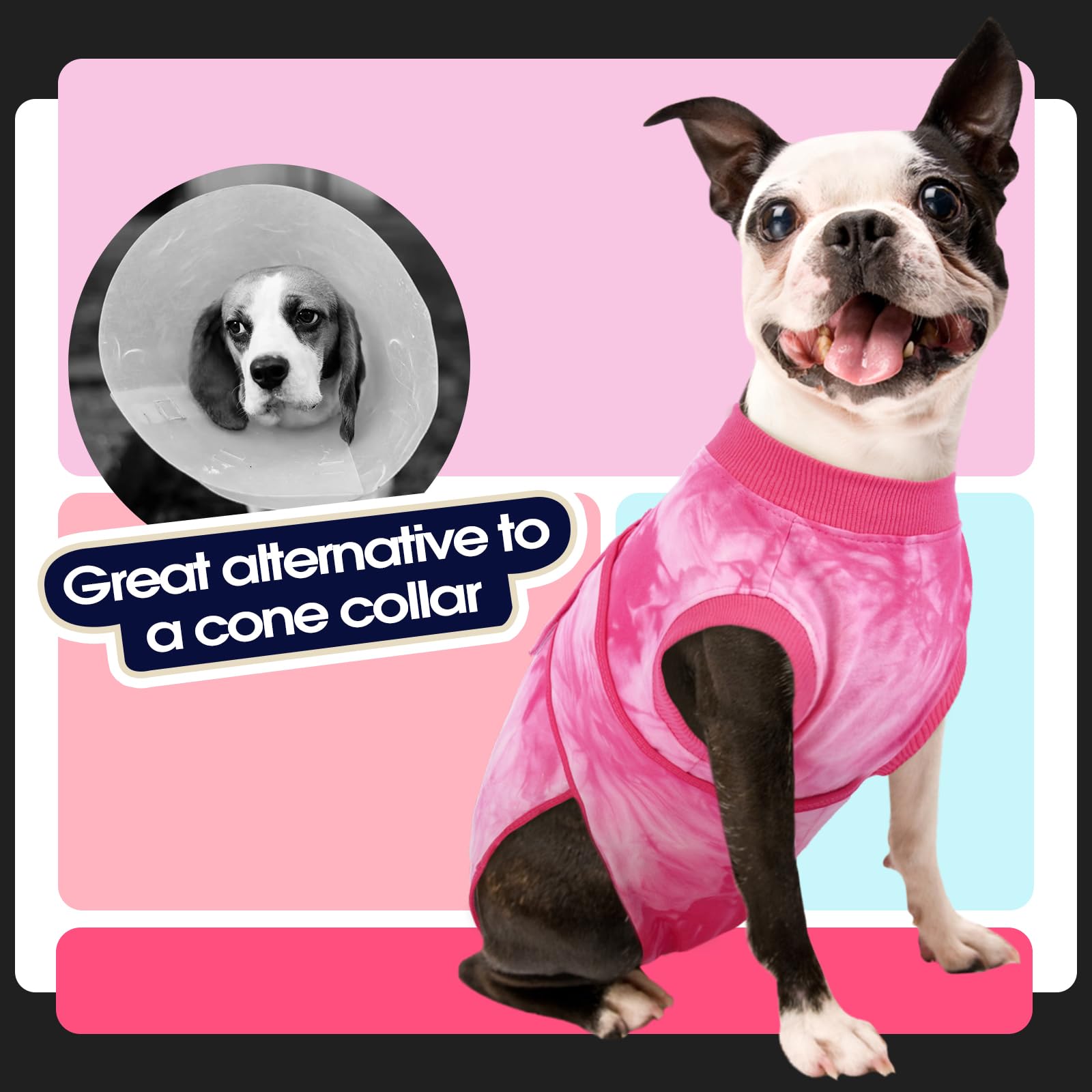 FUAMEY chien portant la combinaison en marche, liberté de mouvement