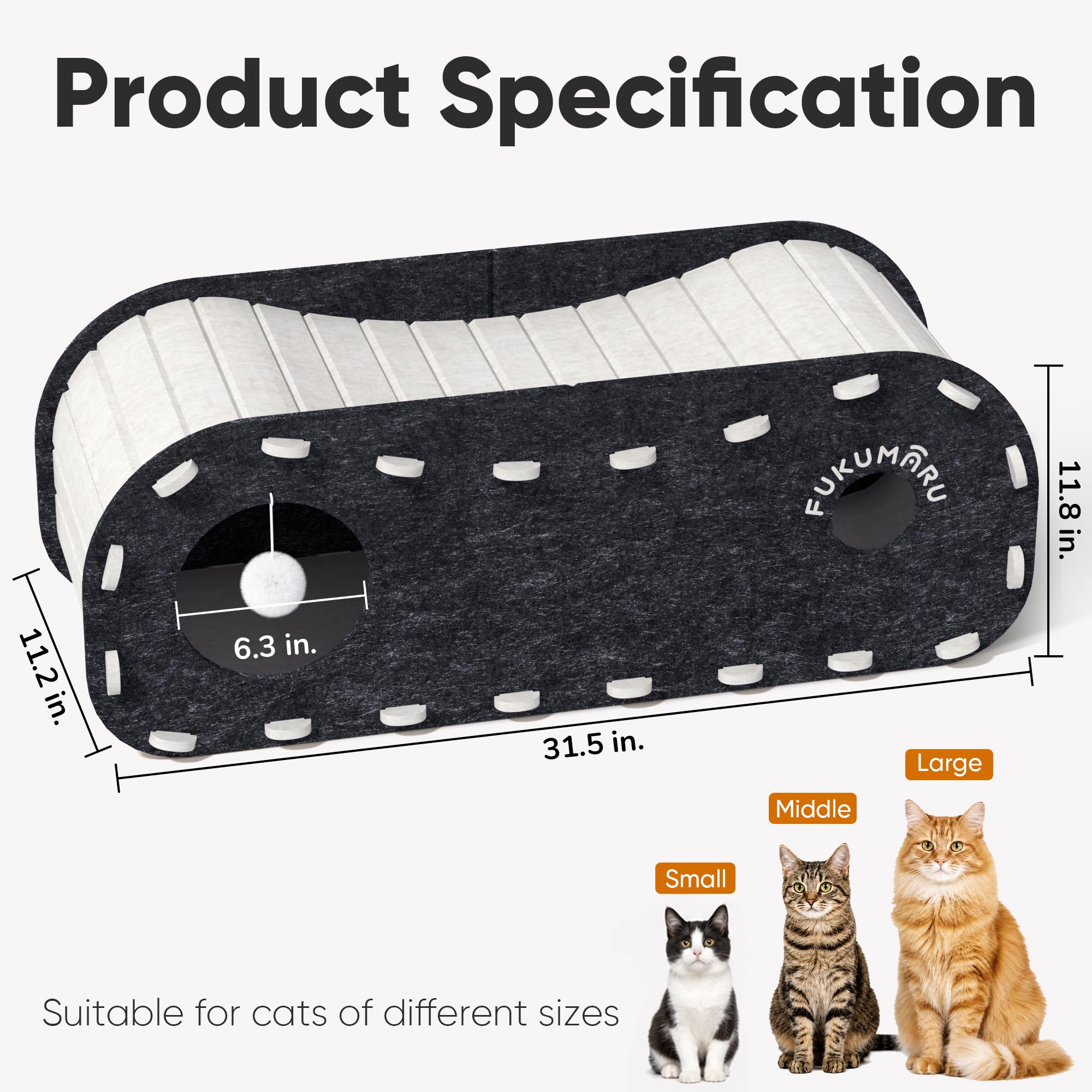 FUKUMARU coupe deux niveaux montrant séparation d'espace pour chats
