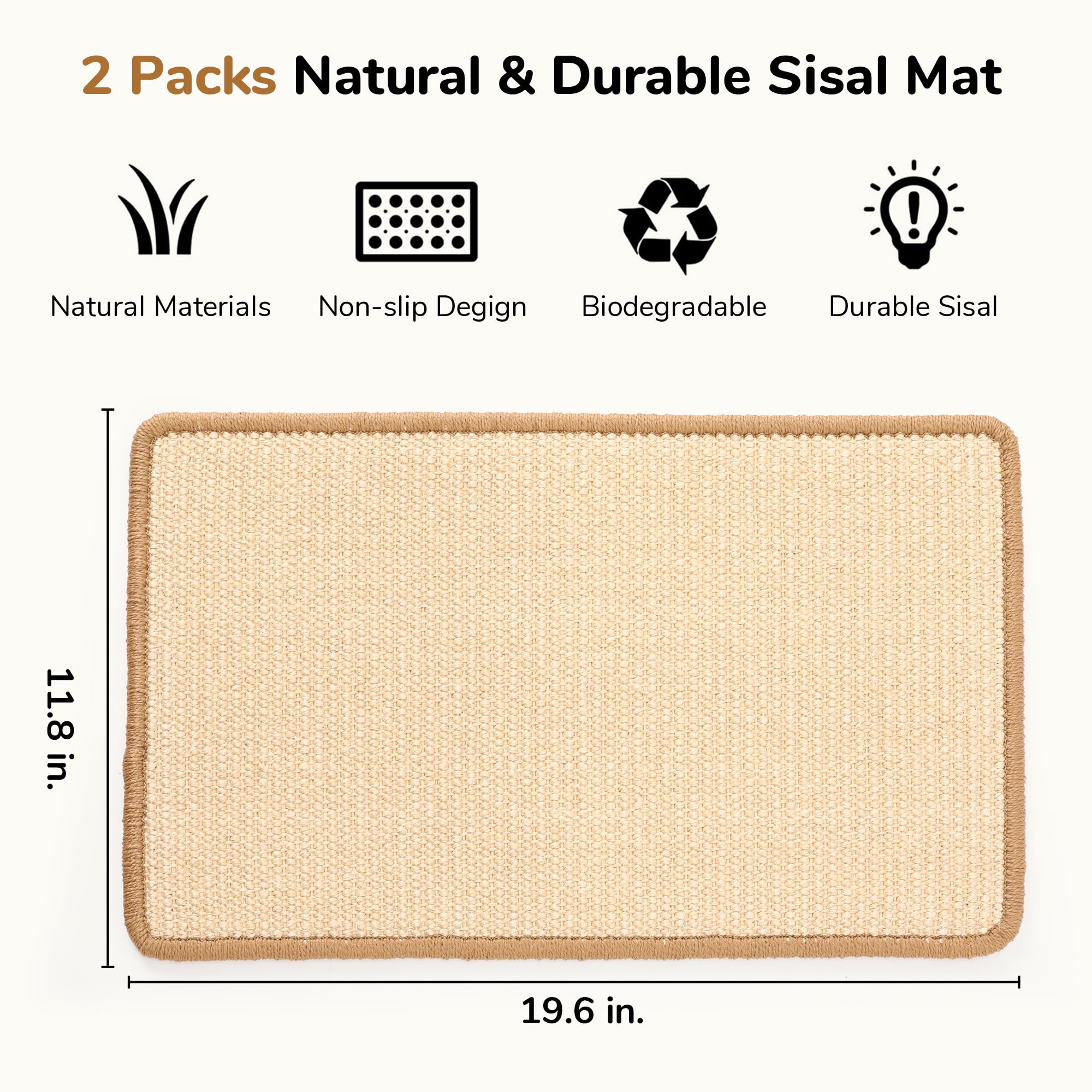FUKUMARU gros plan texture sisal naturel offrant surface satisfaisante pour griffes