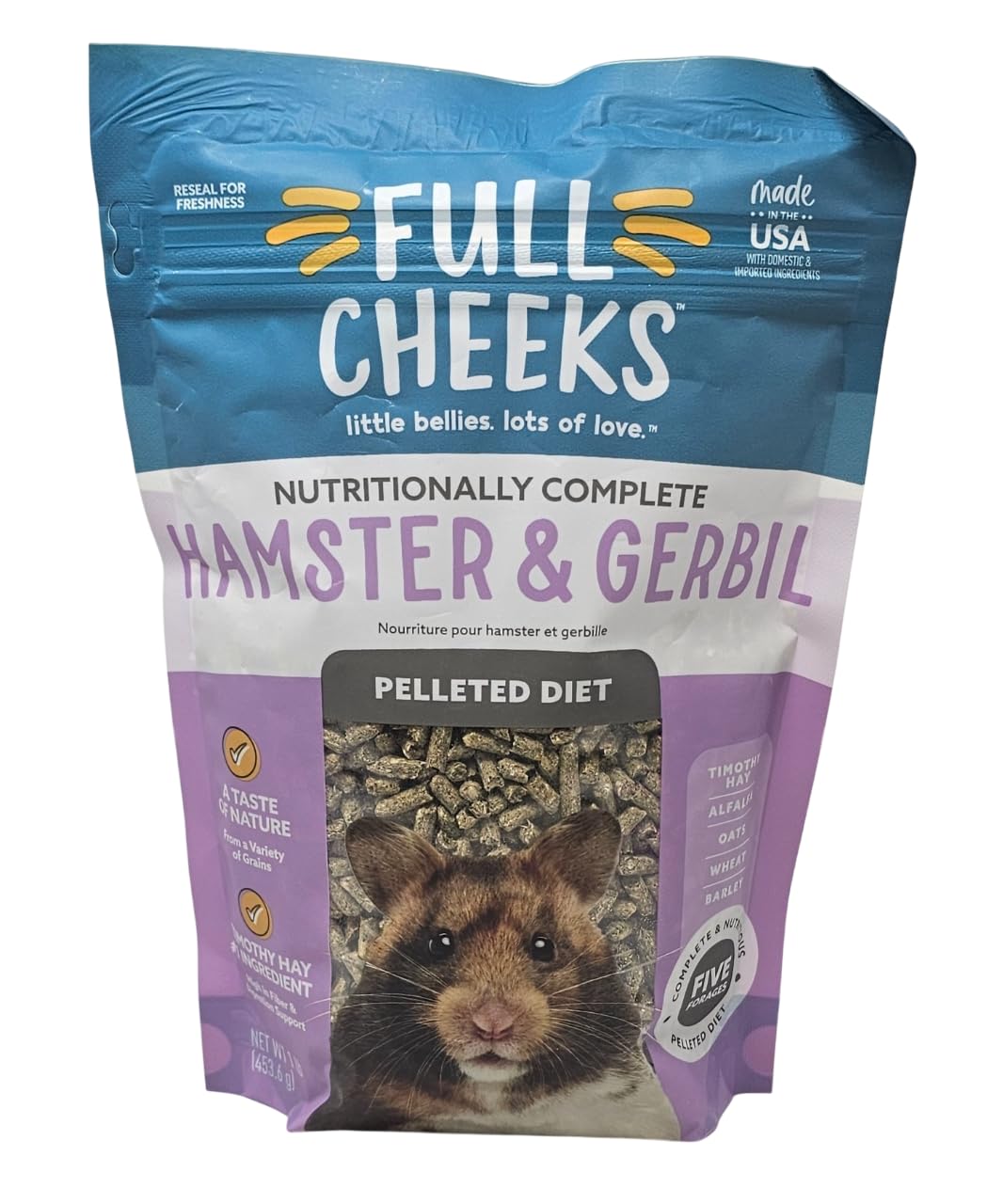 Full Cheeks sac face avant montrant l’étiquette et avantages pratiques