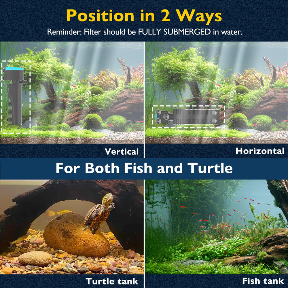FUMAK filtre en fonctionnement dans aquarium améliore visibilité de l’eau