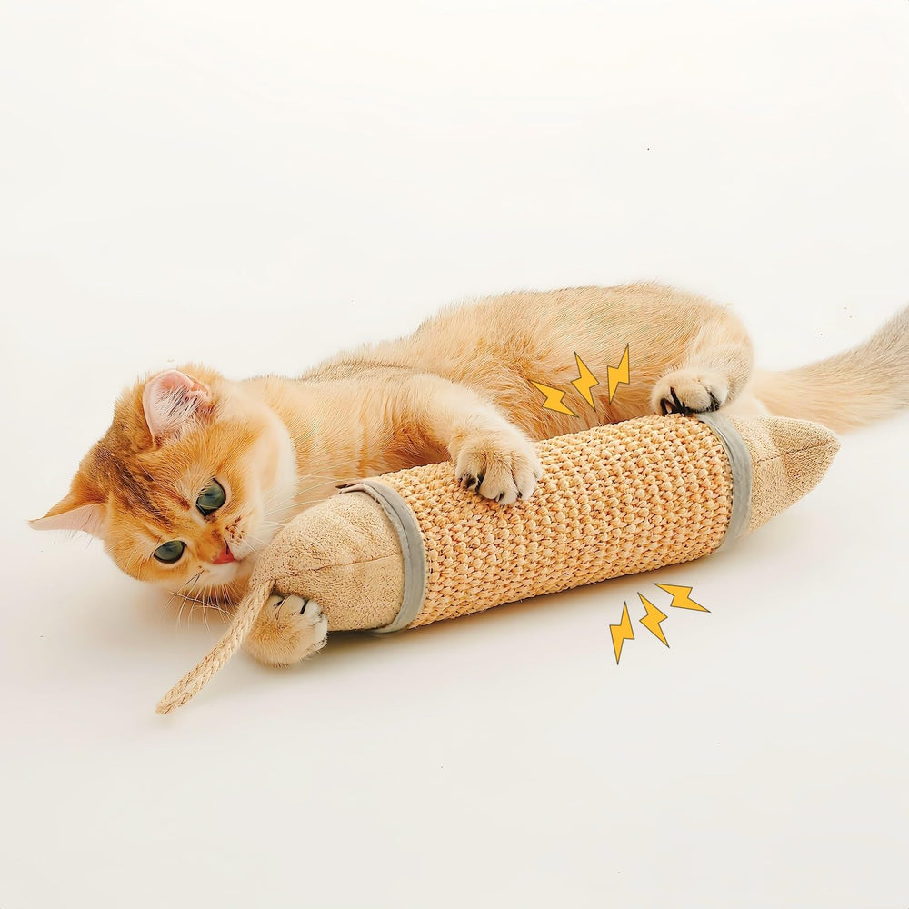 FuneeTop vue frontale du jouet kicker en sisal, attrait visuel pour le chat