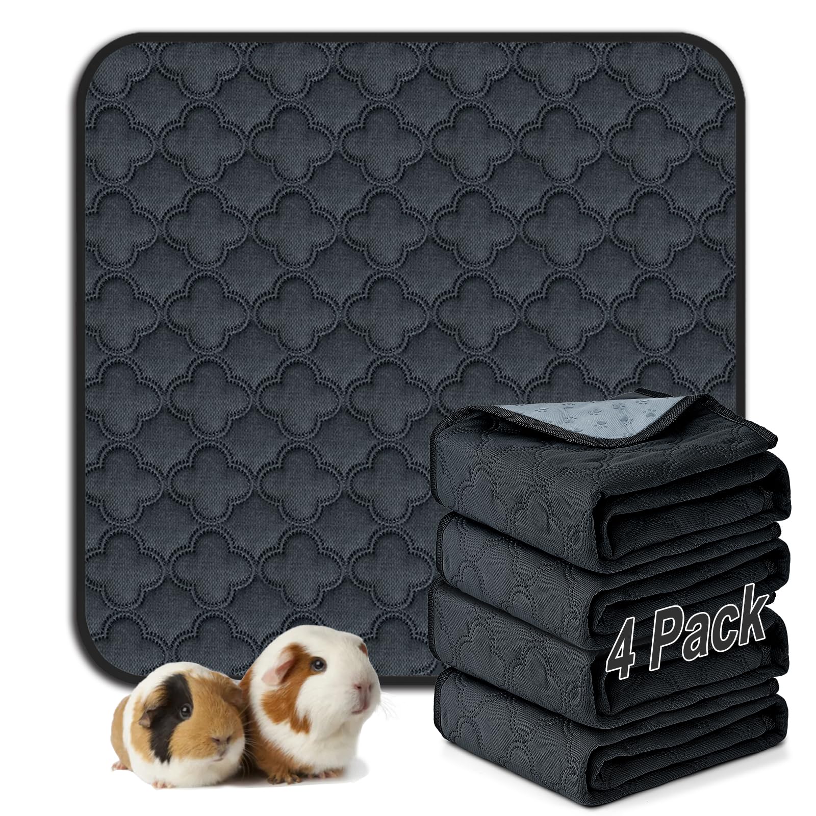 FunFurry vue frontale du lot de 4 tapis montrant la taille et le design confortable
