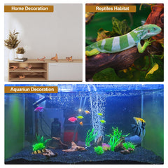 FUNOJOY bois flotté en aquarium avec mousse, améliore l'esthétique du bac