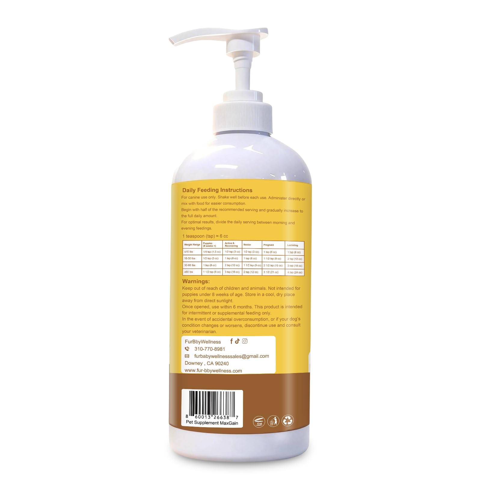 Fur Bby Wellness chien senior acceptant le gel soutien récupération