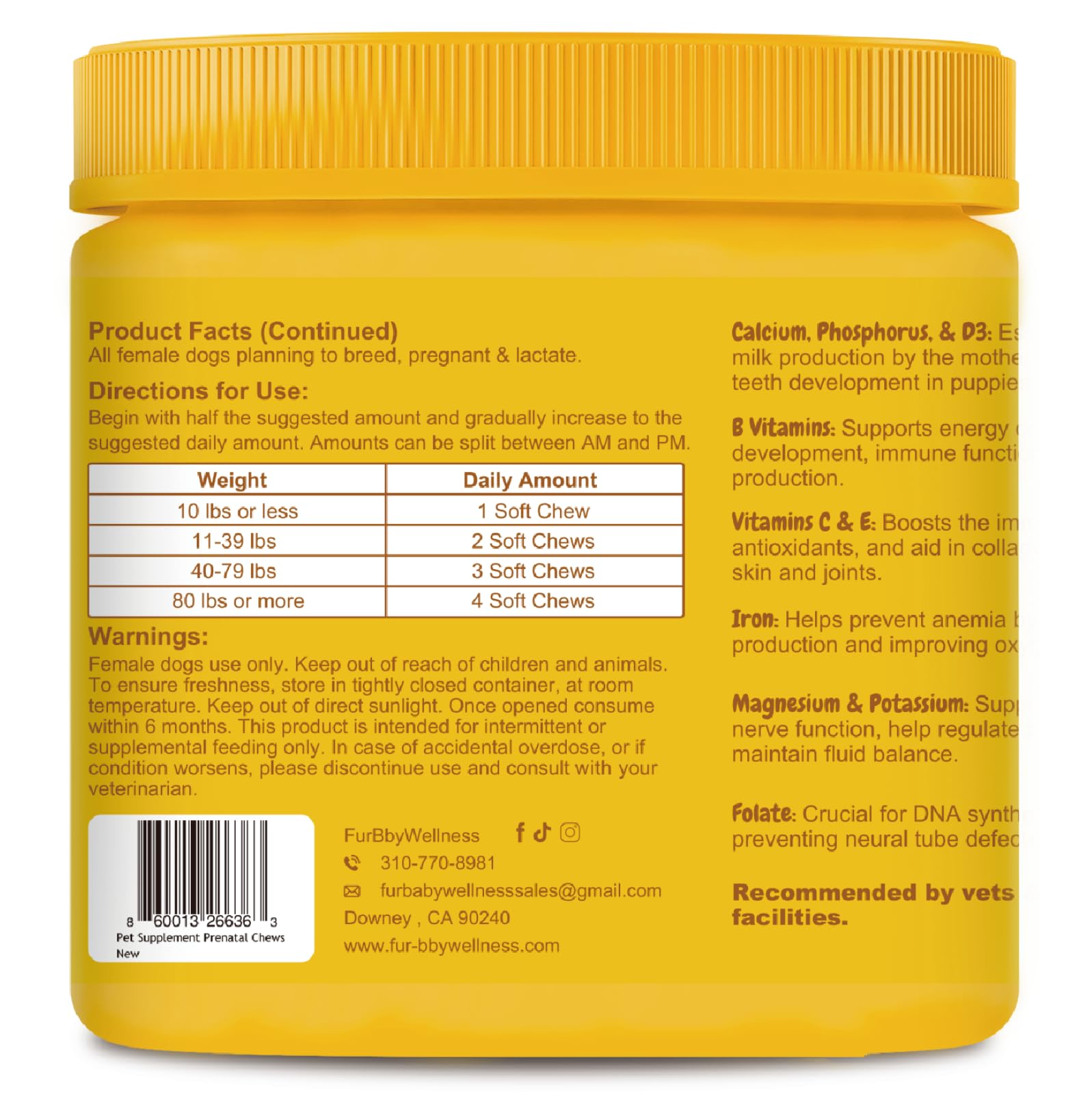 Gros plan sur texture des soft chews Fur Bby Wellness montrant friandise tendre bénéfique