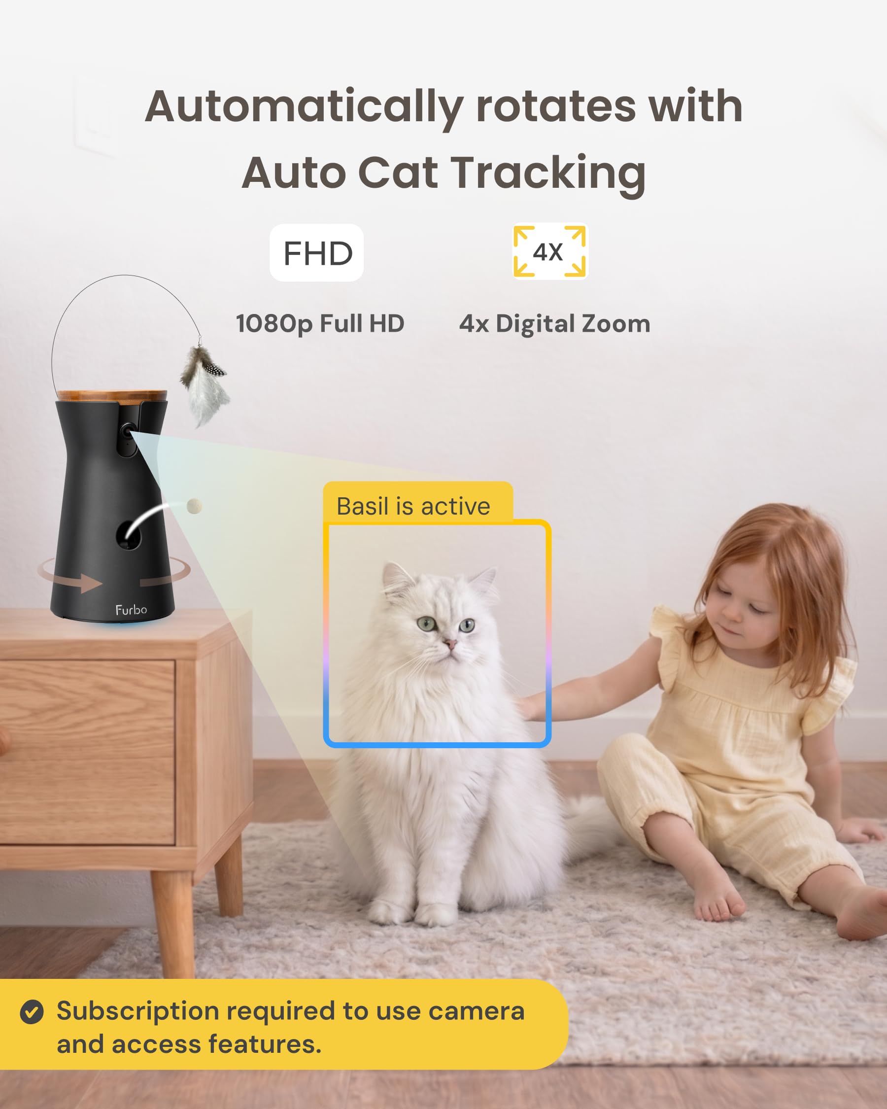 Furbo micro et haut-parleur montrant communication bidirectionnelle claire