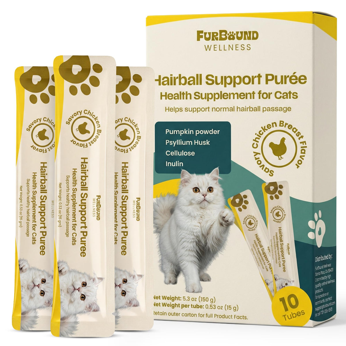 FurBound tube face avant montrant emballage et portion pratique