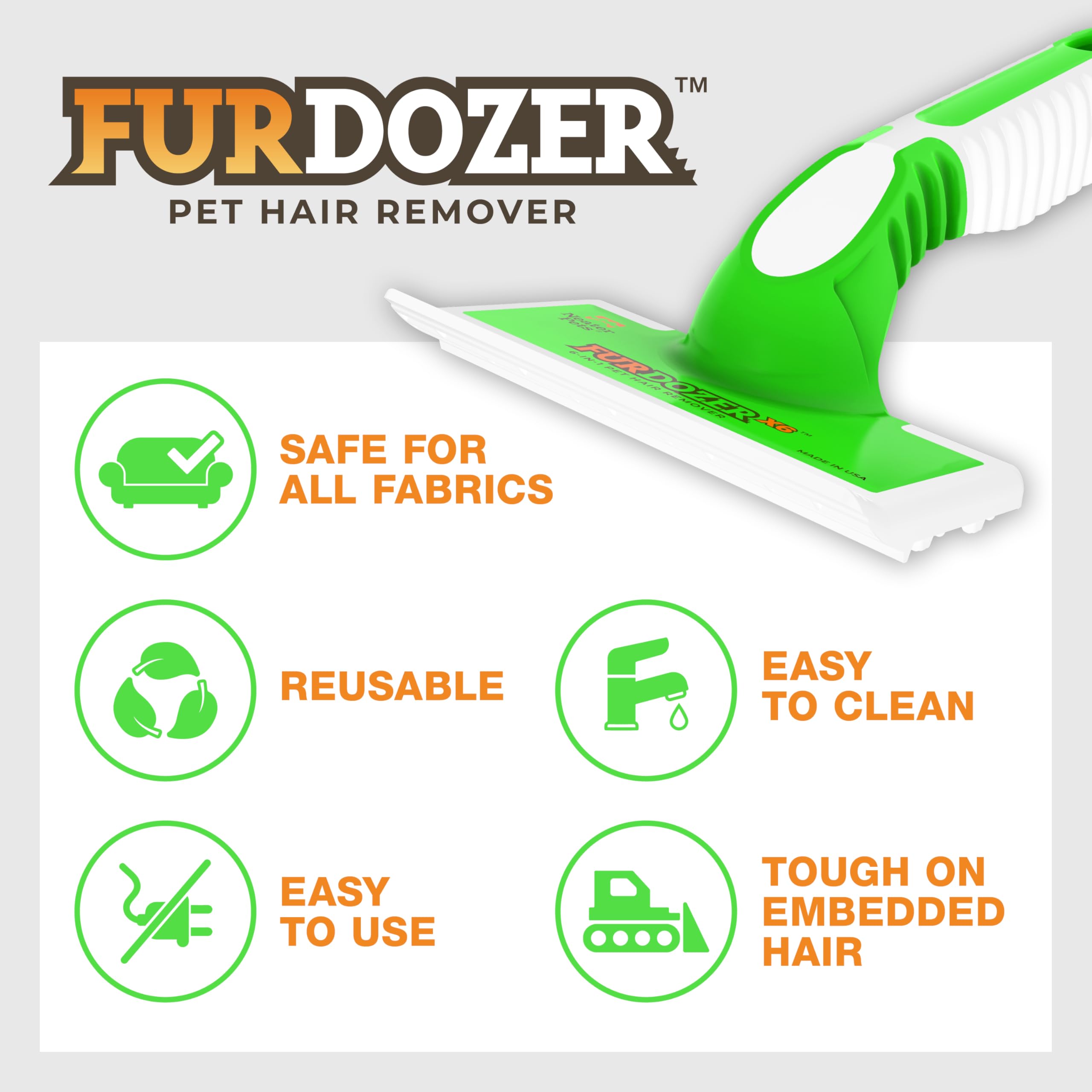 Neater Pet Brands FurDozer regroupant poils sur tapis pour ramassage facile