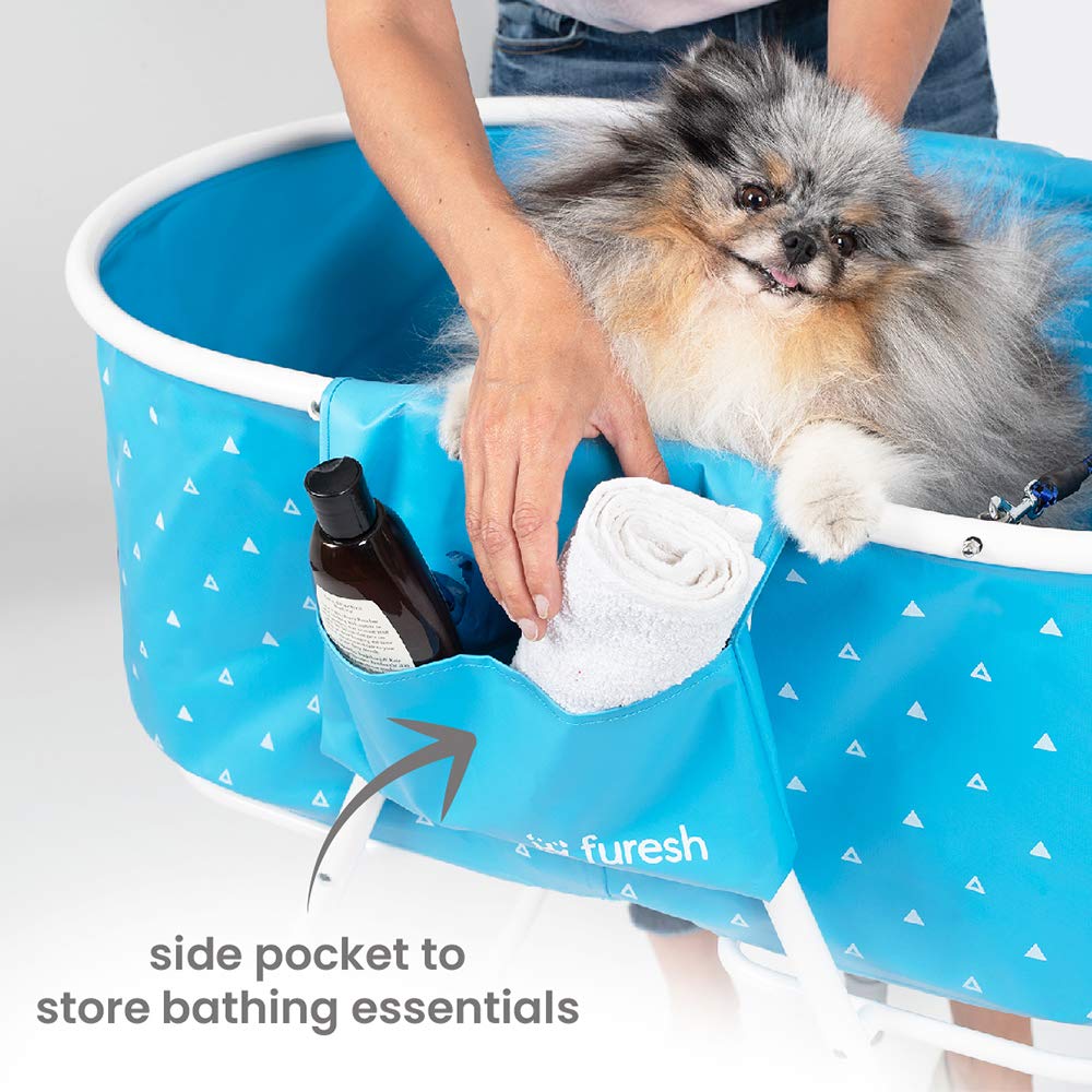 Furesh baignoire pliée et plate montrant compacité pour rangement et transport