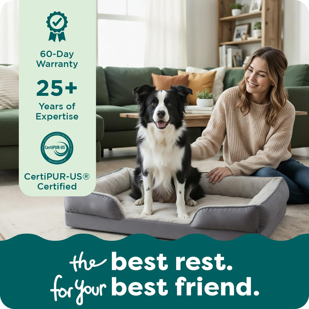 Furhaven étiquette et emballage affichant certification sécurité mousse