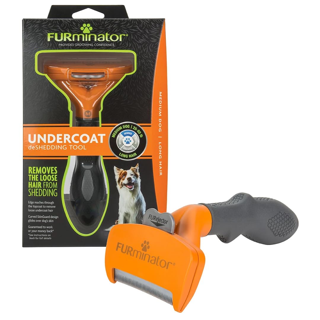 FURminator vue avant montrant manche ergonomique pour confort de brossage