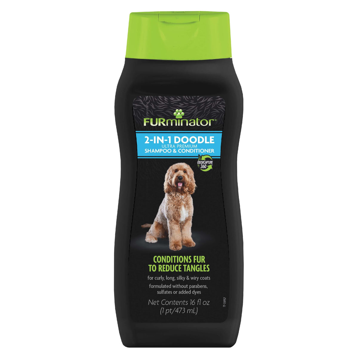 FURminator bouteille face avant montrant l’étiquette claire et avantages