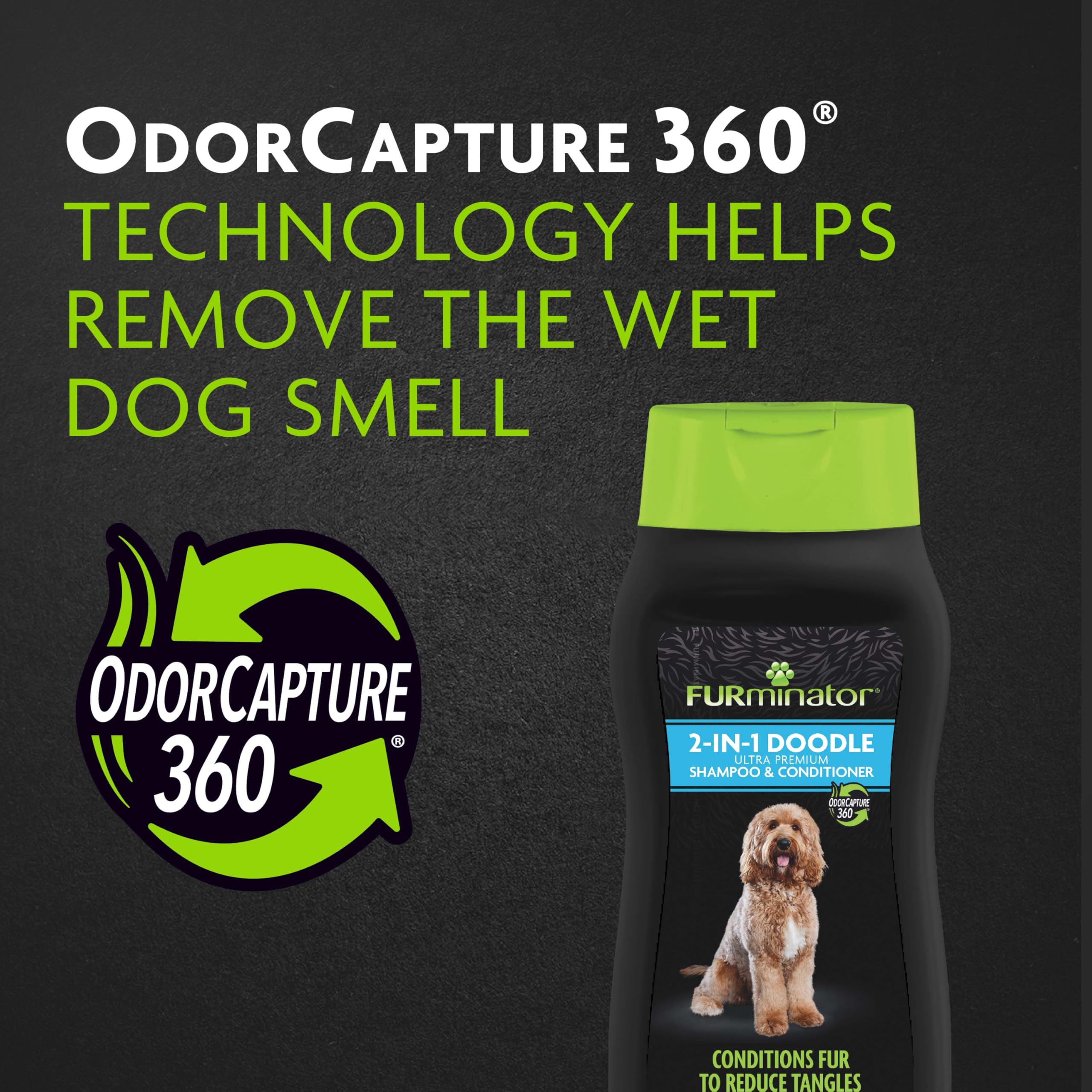 FURminator détail étiquette listant ingrédients bénéfiques kératine collagène