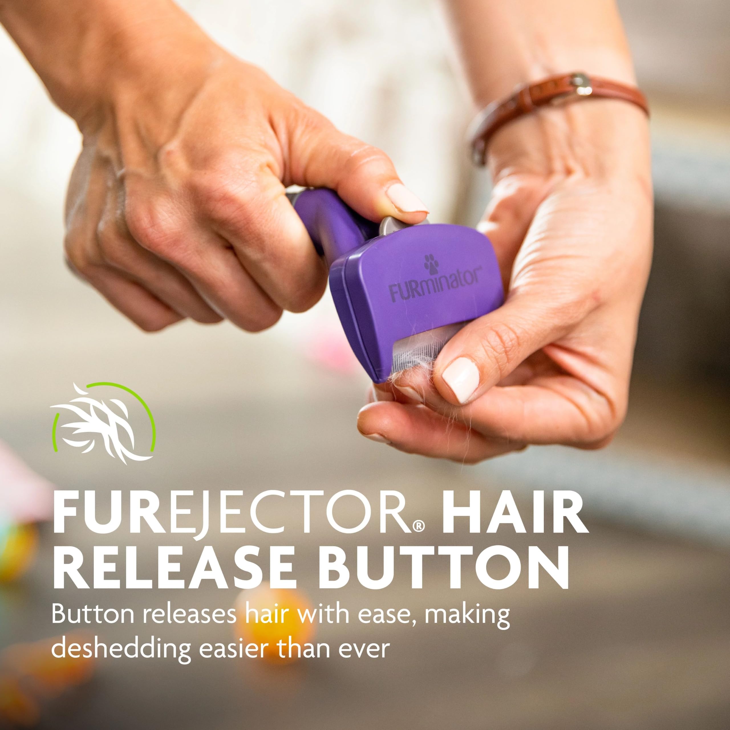 FURminator poignée ergonomique antidérapante offrant confort et contrôle lors du brossage