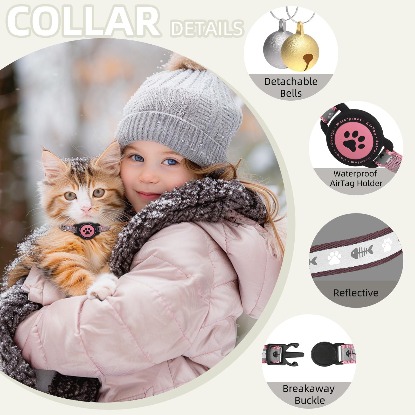 Furrigo collier à l’échelle montrant l’ajustement et la taille universelle