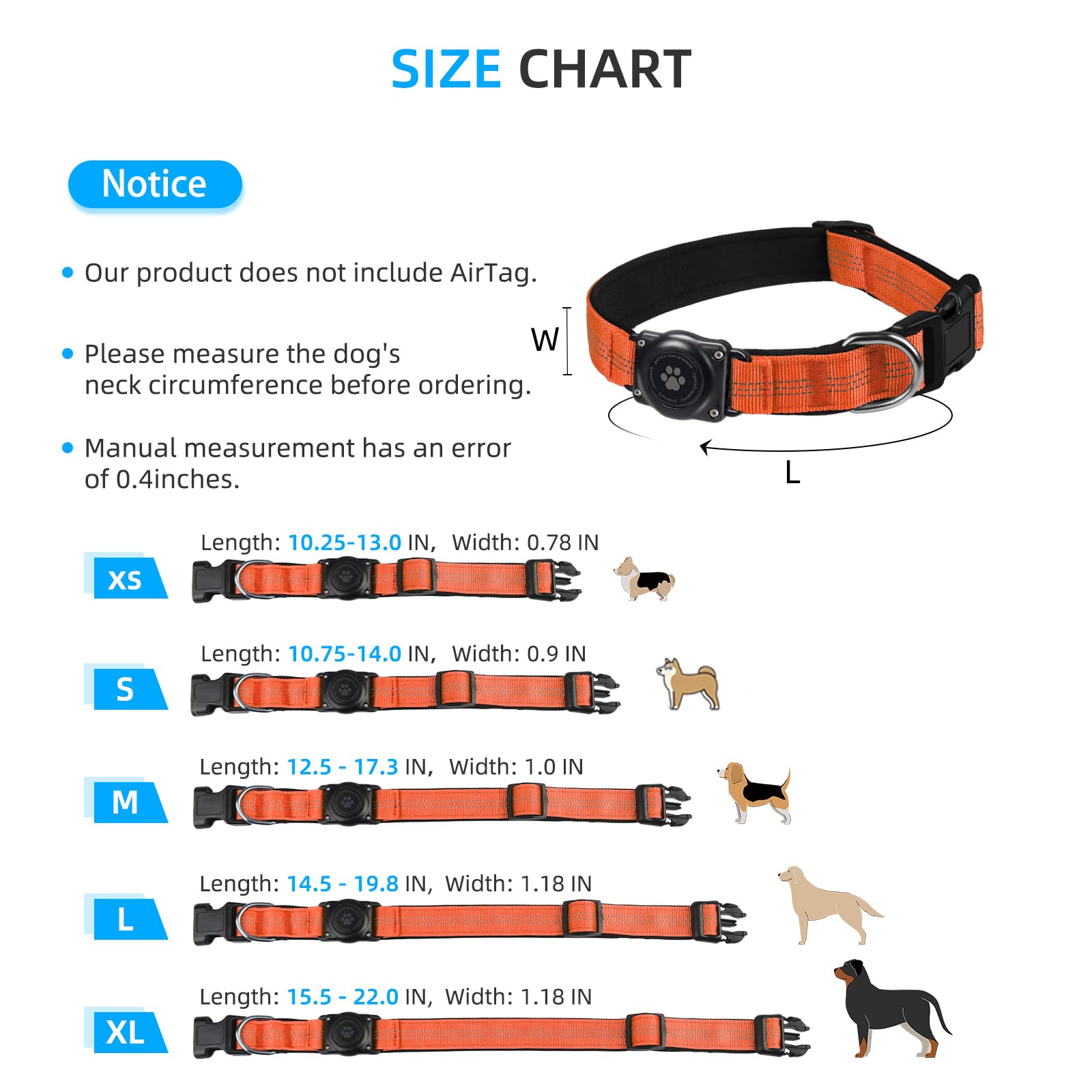 Furrigo comparaison de taille montrant le collier M adapté au cou moyen