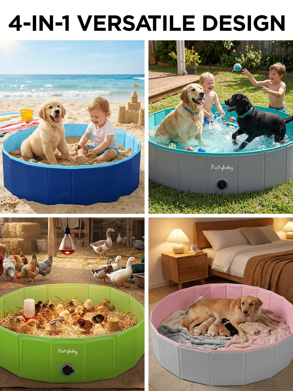 Furrybaby chien profitant du bain pour toilettage confortable