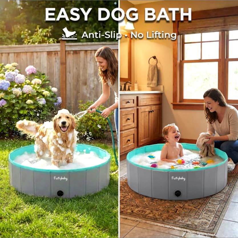 furrybaby piscine pliée pour transport et rangement compact