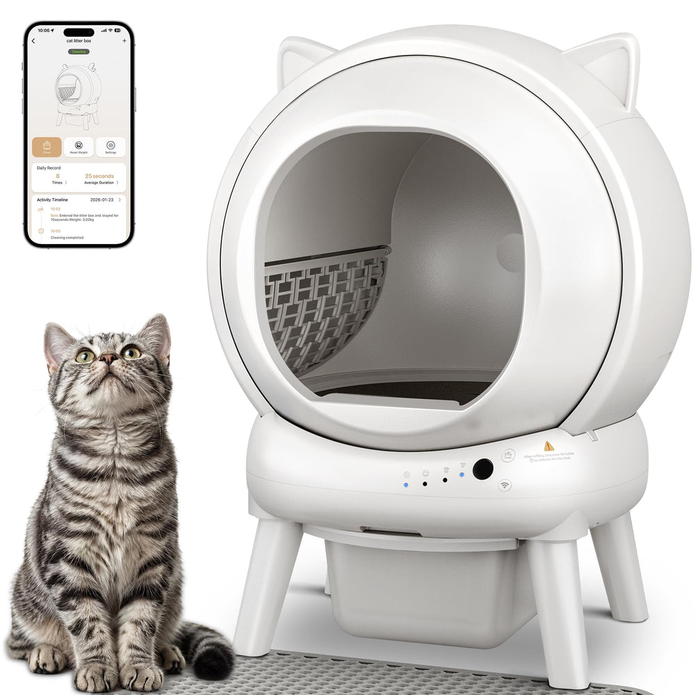 Furrykiddy vue avant du bac automatique, design compact et entrée large