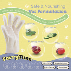FURRYTIME gant en action nettoyant les pattes d'un chien, enlève saleté rapidement
