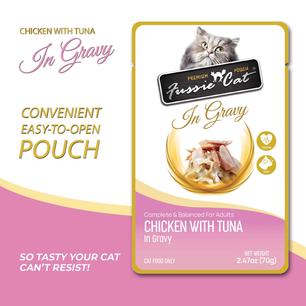 Fussie Cat en service dans une assiette illustrant appétence et hydratation
